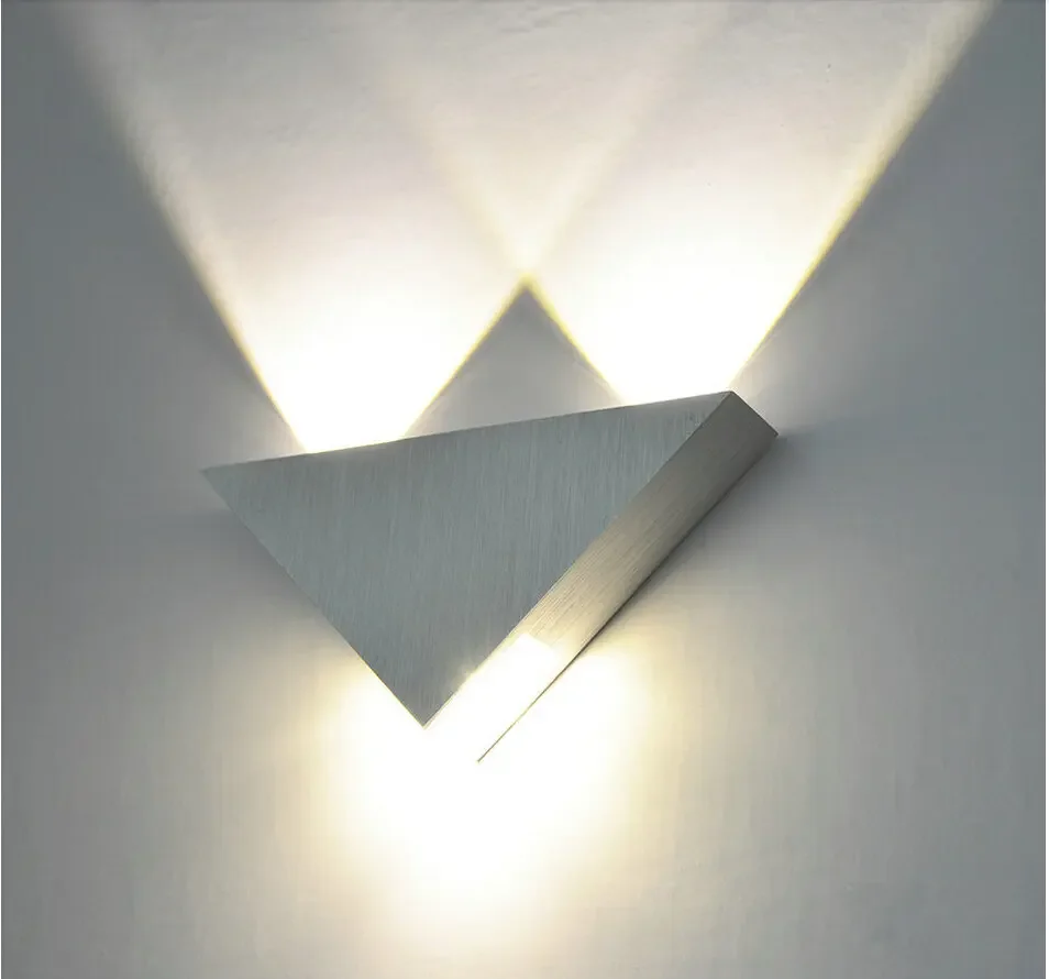 Imagem -02 - Alumínio Corpo Triângulo Parede Luzes para Quarto Aplique Led ao ar Livre Lâmpadas de Parede Modernas Luminária para Casa 3w