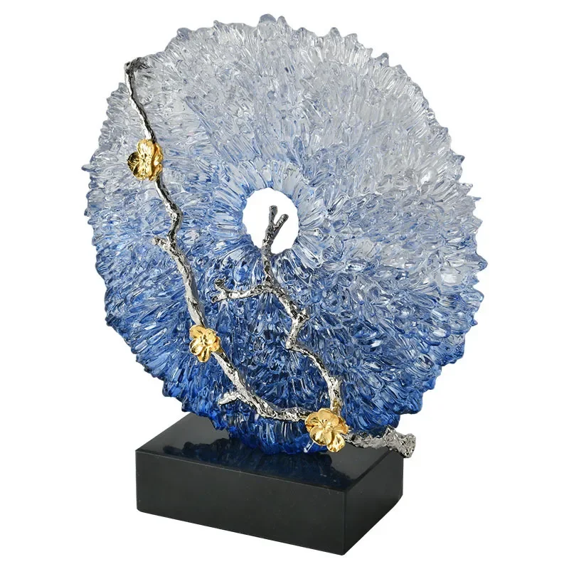 Abstract transparent resin sculpture, coral sculpture, office ornament