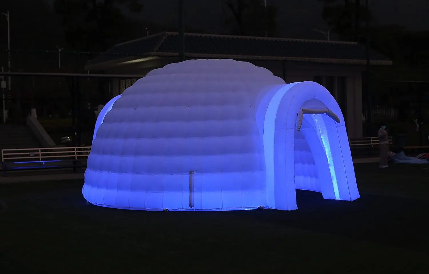 Air Inflatable IglooTunnel Entrances&LedWhite  Dome Tent With 2  Lights Outdoor Dome Tent Portable Night Club Disco Party Events