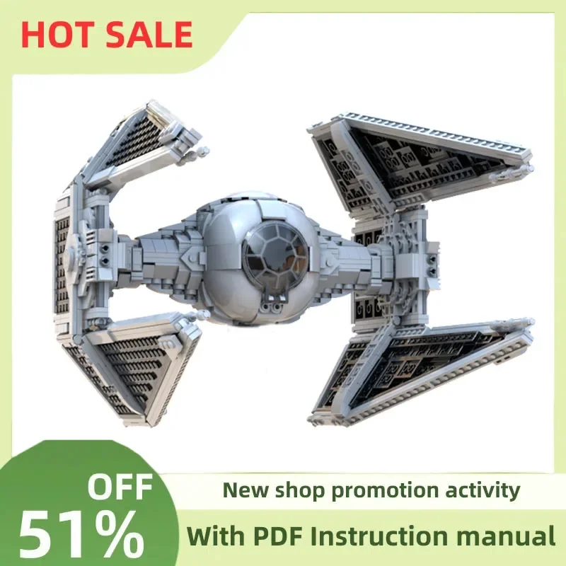 

New Famous Star Battle Movie Moc Large Cockpit Tie Interceptor Model Diy Creative Ideas Child Toy Birthday Gifts Building Blocks