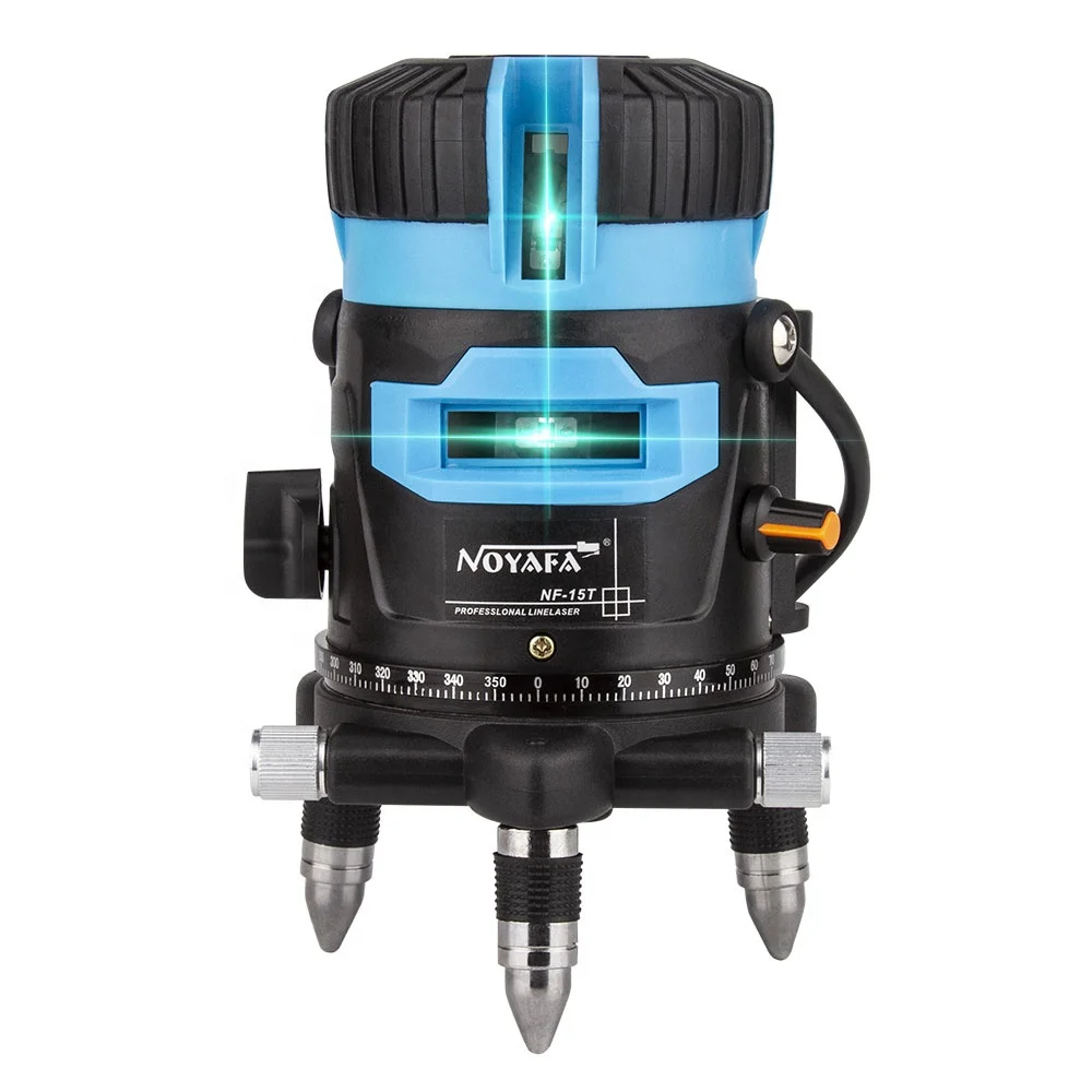 NOYAFA NF-15T Level 5 Lines Level 3D with High Precision Instruction 360 Self-Leveling Rotating Green Light