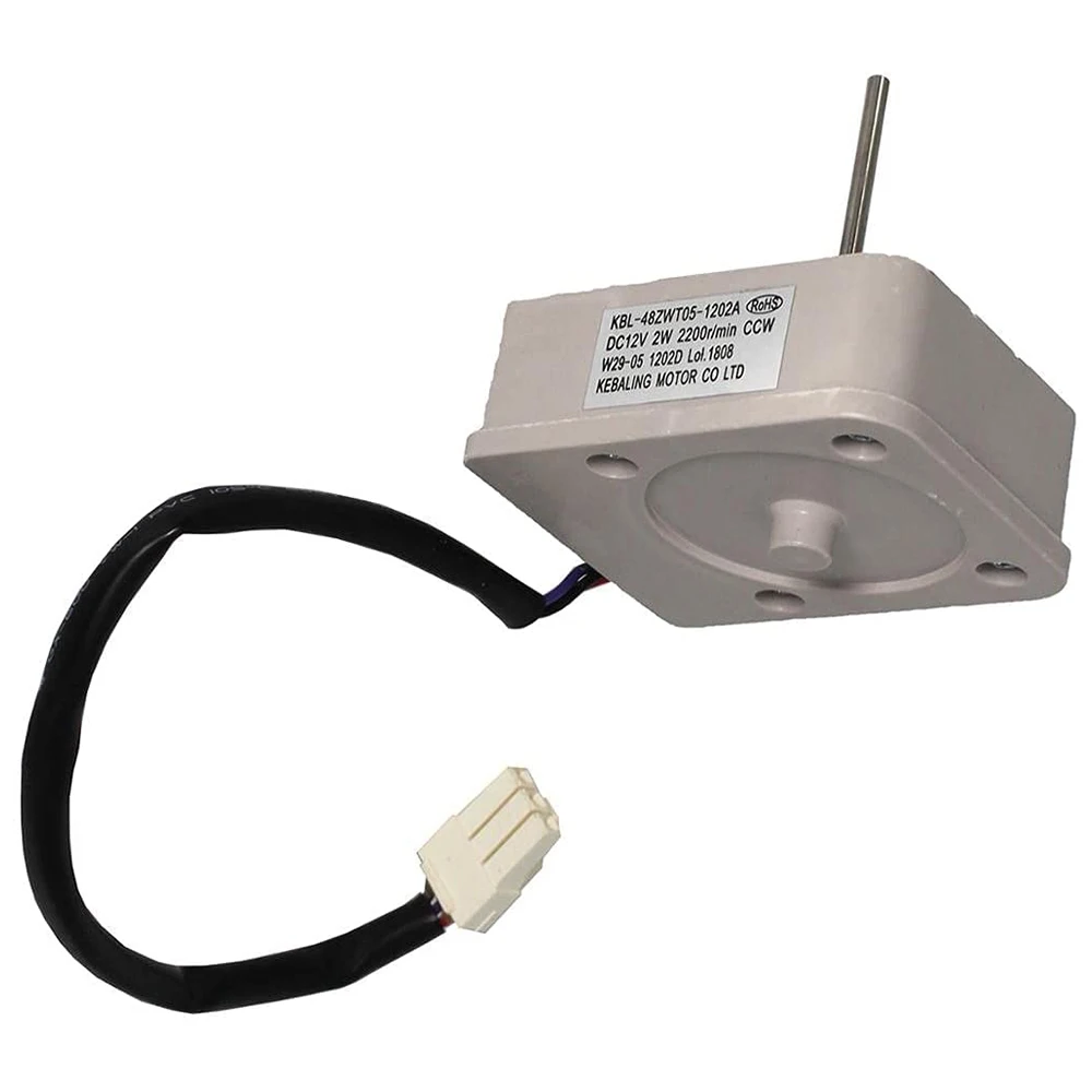 DT17 KBL-48ZWT05-1202A DC12V 2W 2200RPM Refrigerator Evaporator Fan Motor, Metal+Plastic Cooling Fan for Fridge Accessories