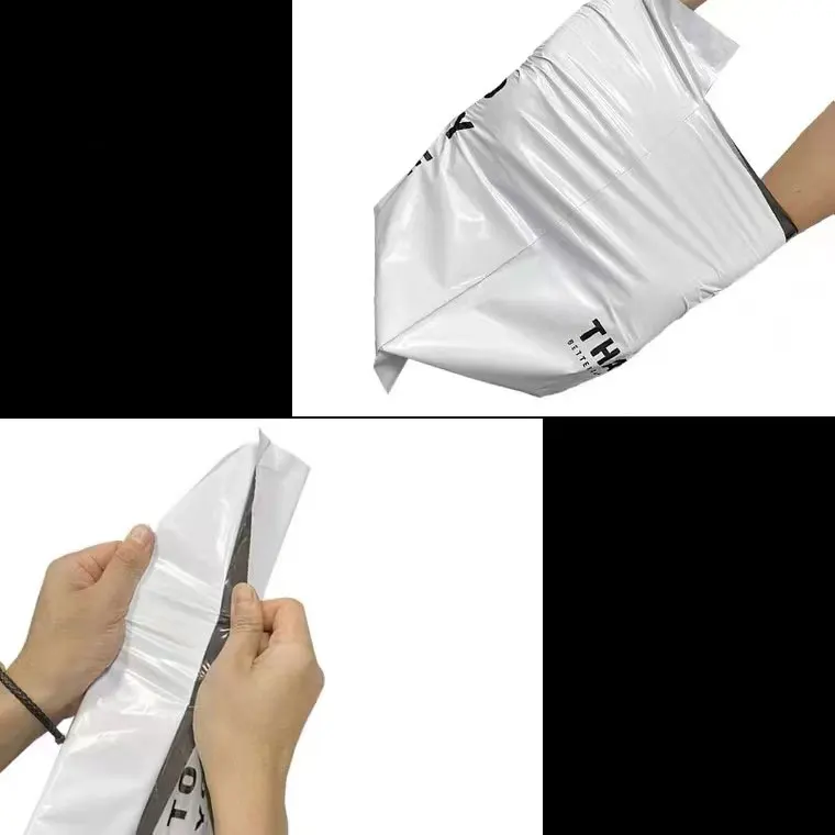 THANKS Design Poly Mailer Packaging Bag Self Seal Thicken Clothing Envelope Mailing Post Pouch White Color Logistics Parcel Bag
