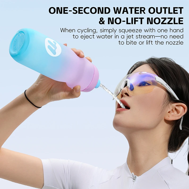 WEST BIKING 550ml/650ml Cycling Bottle Colorful Gradient Portable Bike Water Bottle Outdoor Sports Running Fitness Drinking Cup