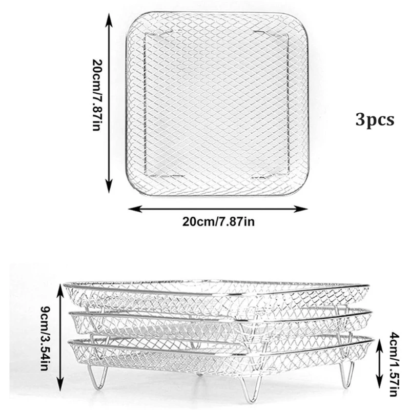 Rak Penggorengan Udara Multilapis Dehidrator Makanan Berdiri 304 Tempat Roti Panggang Tahan Karat