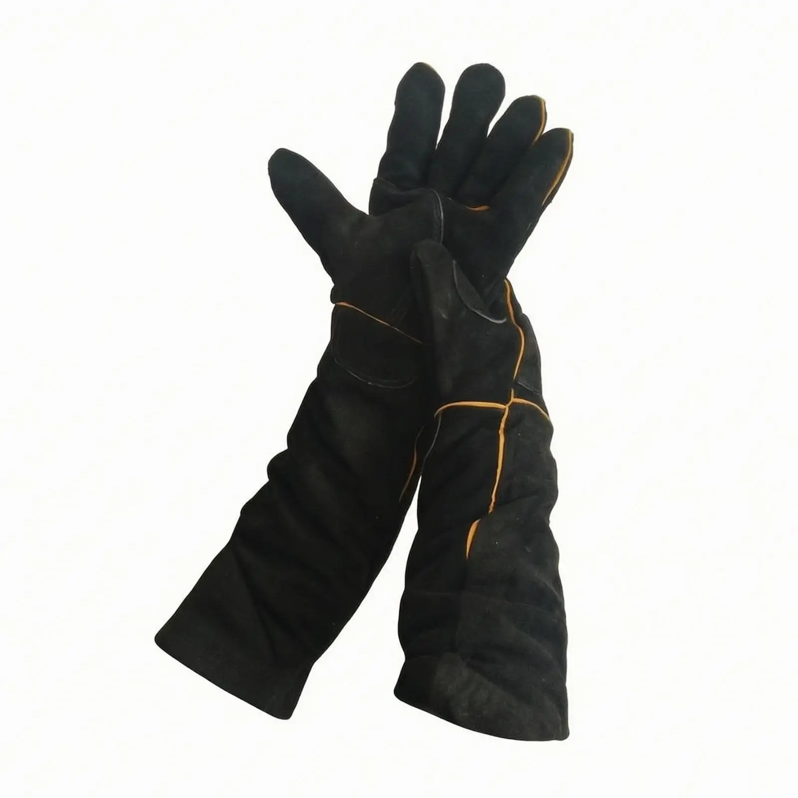 Long Cuff Leather Safety Gloves for Dog Training with Textured Grip and Scratch Protection