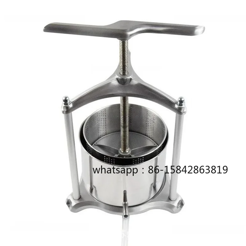 Manual Wine Press 6L Aluminum Frame 304 Stainless Steel Barrel Press Cheese Vegetable Stuffing Residue Extrusion