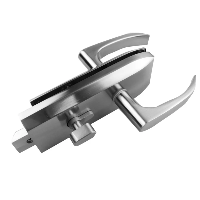 Stainless Steel 304 Latch L·ock for Single and Double Glass Doors Office Furniture Bolt Lo·ck with Handle