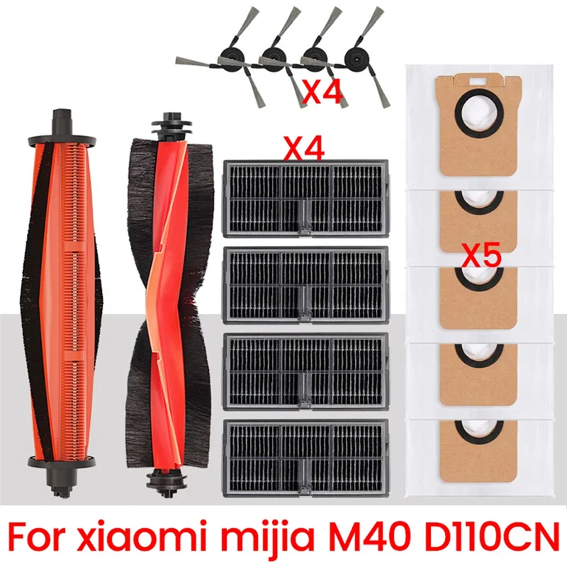 A88x para xiaomi mijia m40 d110cn acessórios aspirador de pó escova lateral principal filtro hepa sacos pó