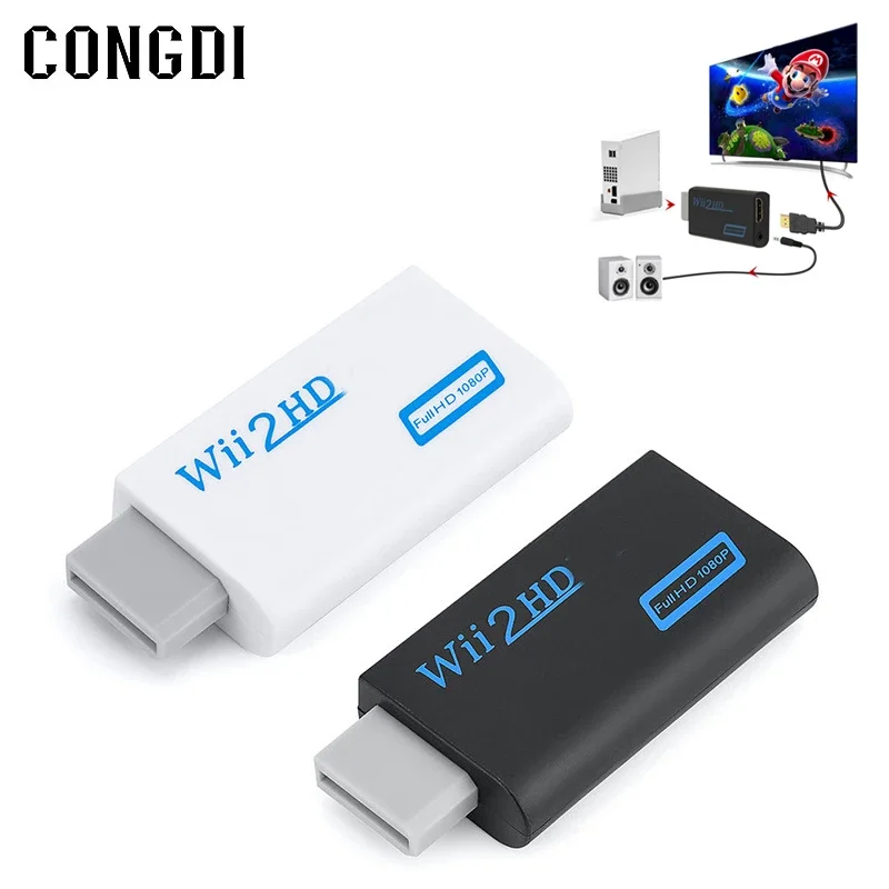 Full HD 1080P Wii To HDMI-compatible Adapter Converter 3.5mm Audio For PC HDTV Monitor Wii2 To HDMI-compatible Converter Adapter