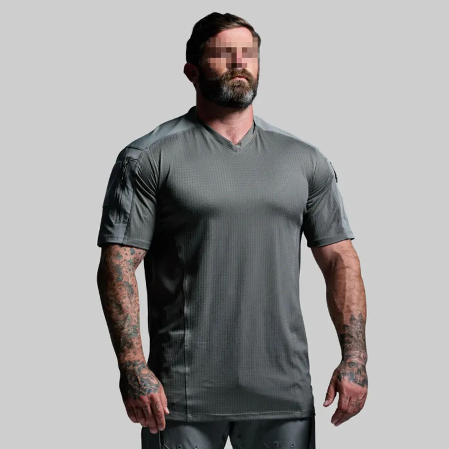 LEA SEAL OP TOP PRO Military Edition Tactical Short Sleeve Quick Drying T-shirt Outdoor V-neck Breathable Sweat wicking Stretch