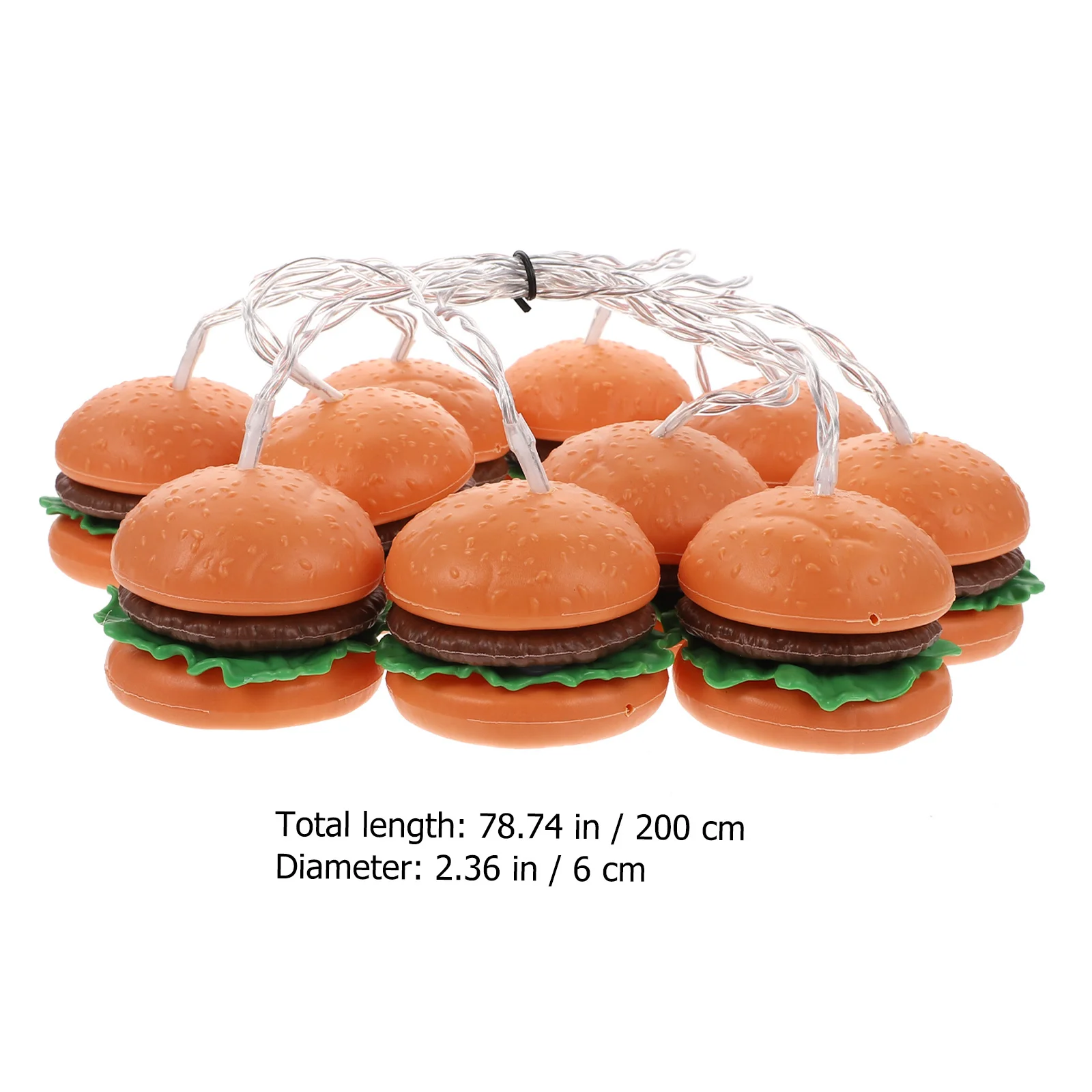 1Set LED Hamburger Light String Creative Decorative String Lamp for Party Birthday Bedroom Kids Room Holiday Home Decoration