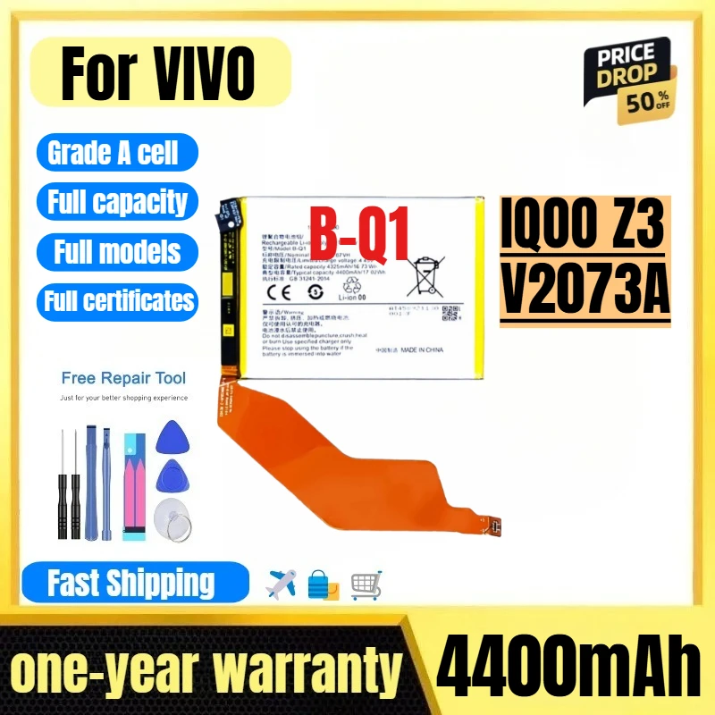 

B-Q1 for VIVO IQOO Z3/V2073A Mobile Phone Battery 0 Cycle High Quality High Capacity Replacement Bateria Grade A Cell with Tools