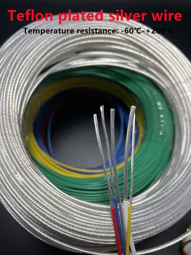 Cable plateado de teflón resistente a altas temperaturas 20 18 15 13 11-6 AWG bobina de inducción de tierra de alambre de alta temperatura de teflón
