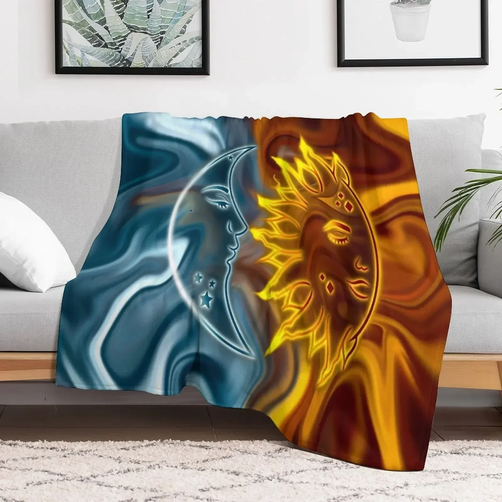

Moon & Sun Throw Blanket Soft Big Fashion Sofas Beach Blankets