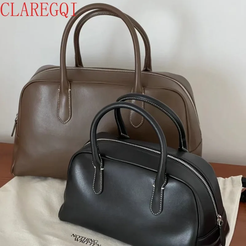 CLAREGQI  New Model Fashion Fall Bags For Women All Match In The Niche Black Handbag Concise Large Capacity Leather Bag