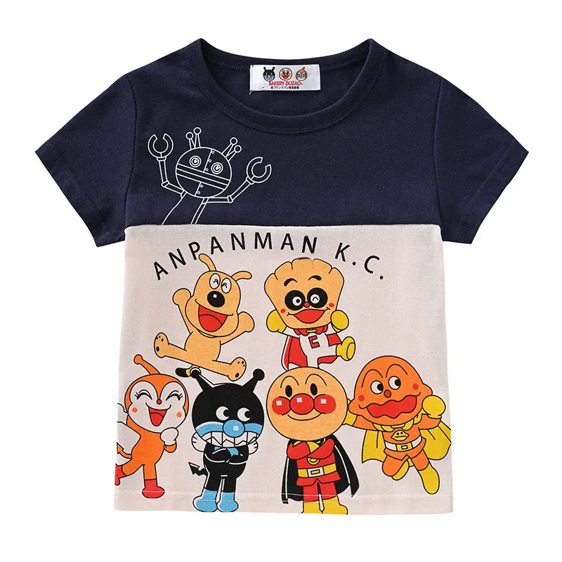 New Summer Cartoon Anpanman Print Kids Boys magliette a maniche corte bambini neonata vestiti di cotone causale Toddler Top Tee 1-8T