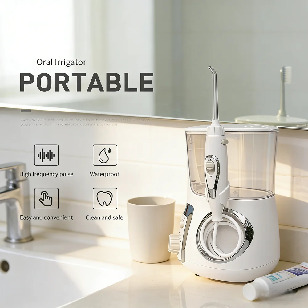 

Электрический ирригатор для полости рта с 5 насадками, настольный, для ежедневного ухода и чистки зубов, как в стоматологическом салоне