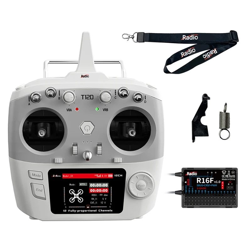 

For Radiolink T12D 12CH RC Transmitter+R16F Receiver 2.4Ghz Remote Controller For FPV Drone Fixed Wing Airplane Car