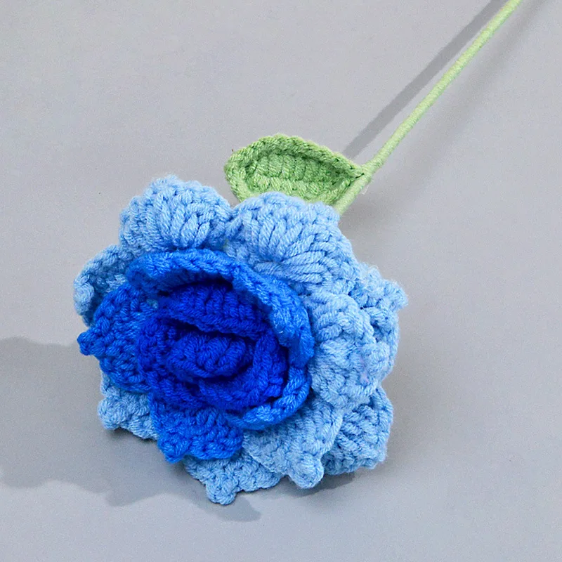 1 x handgefertigte Häkelblumensträuße, gestrickter Rosenstrauß aus Stoff für DIY-Heimdekoration, Geschenk für Frau, Frau, Mutter, Freundin, Liebhaber – Detail 12