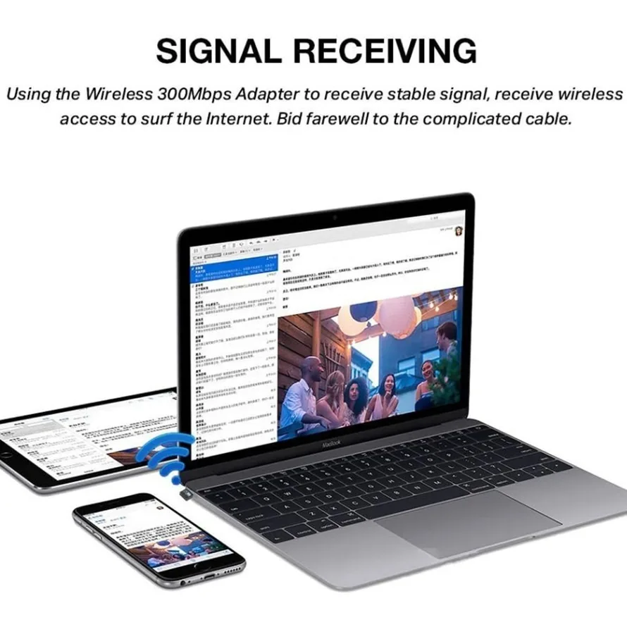 300Mbps USB WiFi アダプタ 2.4 グラムワイヤレスネットワークカード 802.11n USB イーサネット WiFi レシーバードングルミニ USB Lan アダプタラップトップ用