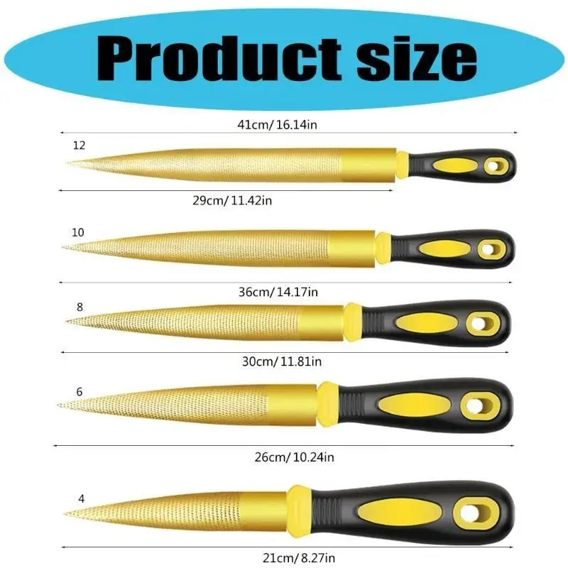 Y1UD Thép Gỗ Định Hình Tay Làm Việc Tập Tin Thon Gõ Gỗ Thủ Công DIY Thợ Mộc Chế Biến Gỗ Khắc Dụng Cụ 4 "/6"/8"/10"/12"