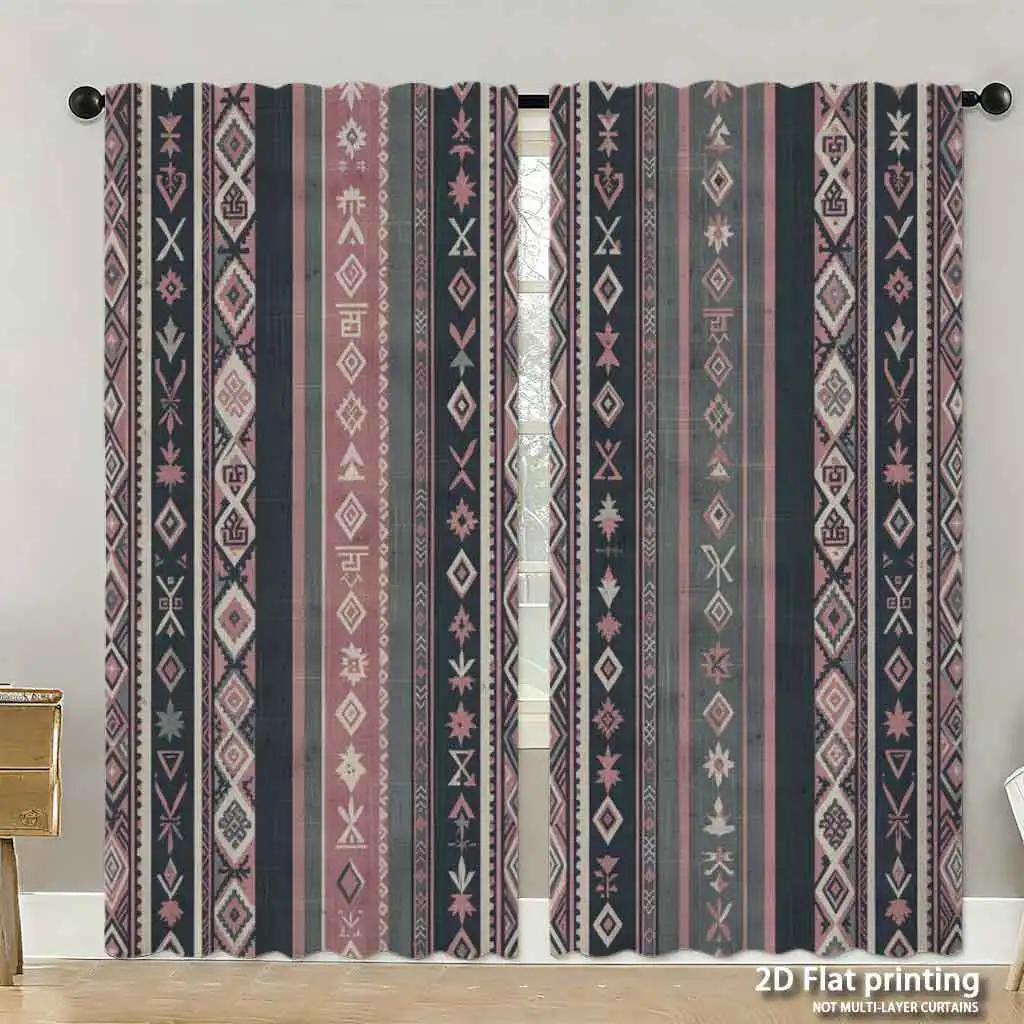 

Boho Tribal Geometric Pattern Curtains Window Panel Decoration Curtains for Living Room Bedroom Home Decoration Textiles