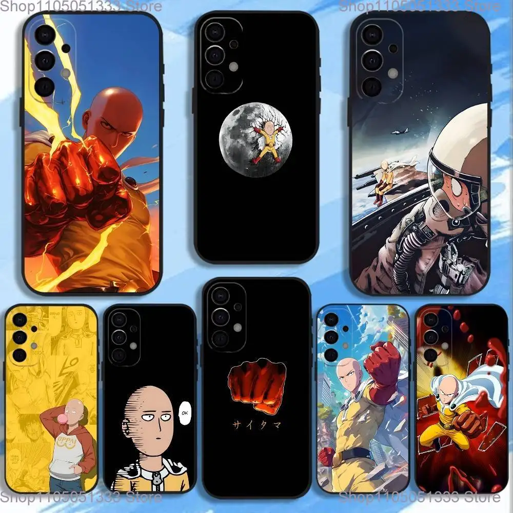 

One P-Punch Man Saitama Phone Case For Samsung S25,S24,S21,S22,S23,S30,Ultra,S20,Plus,Fe,Lite,5G Black Cover