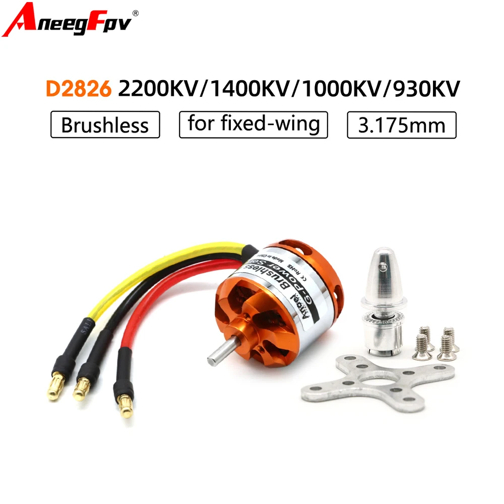 Brushless Motor D2826 2200KV 1400KV 1000KV 930KV For RC Aircraft Plane Multi-copter Brushless Outrunner Motor