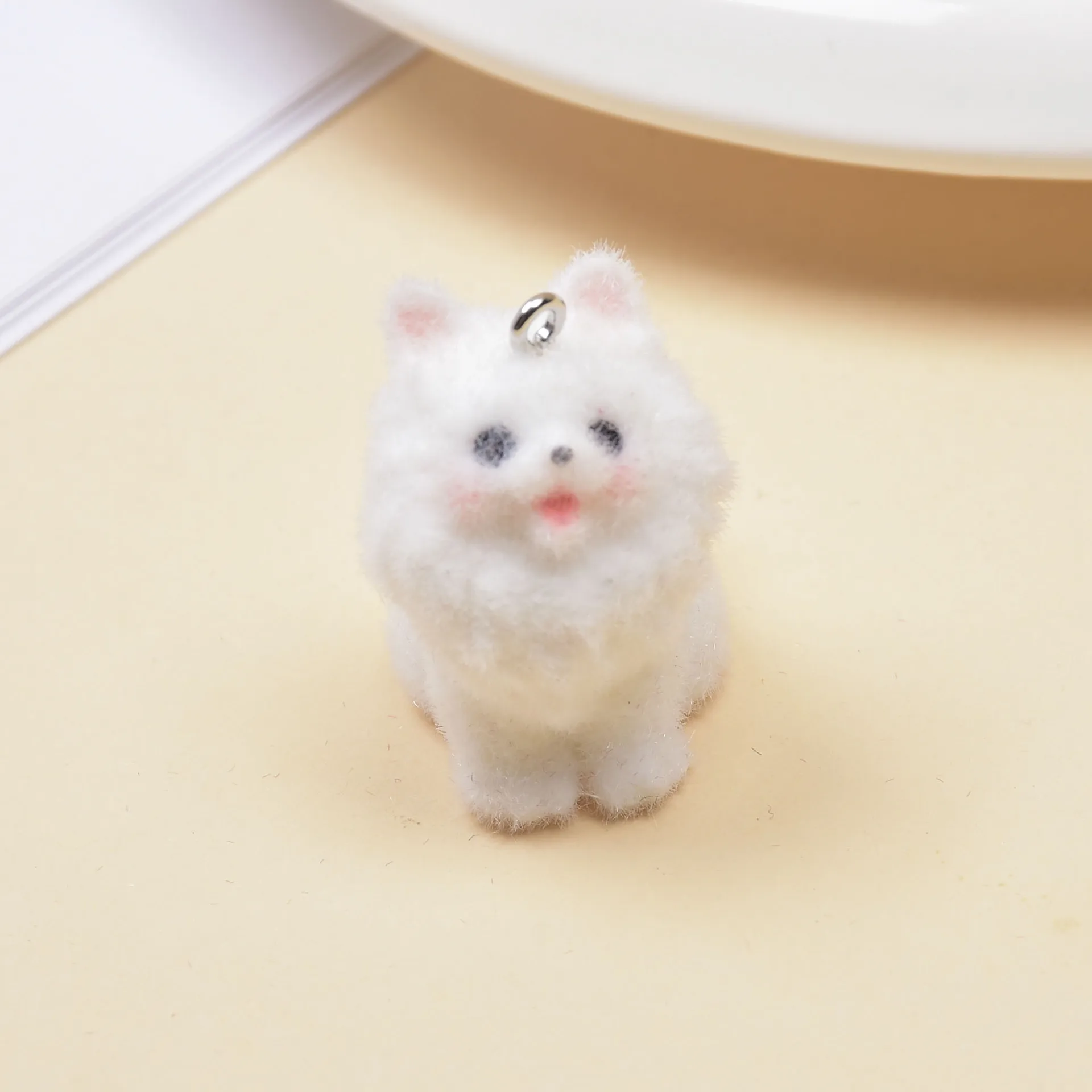 20pcs 3D Flocking Cute Puppy Doll Cartoon Animal Resin Charms For Keychain Necklace Earrings Making DIY Jewelry Accessories