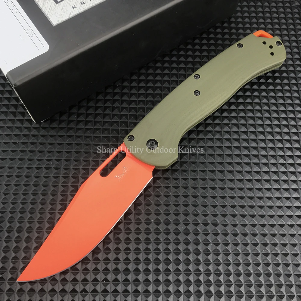 BM Taggedout 15535 Hunting Flipper Knife Outdoor Manual Folding Knife G10 Handle Survival Camping Jackknife EDC Multi Tools