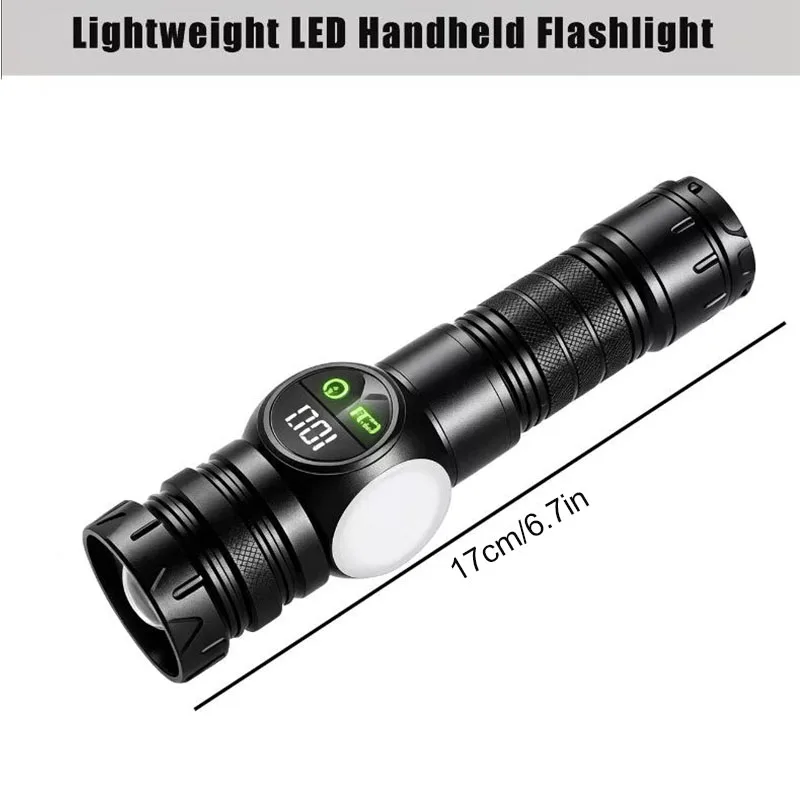 Superhelle LED-Taschenlampe, USB-Aufladbar, Langstrecken-Taktische Lampe, Wasserdichte Outdoor-Camping- und Angellampe – Detail 1