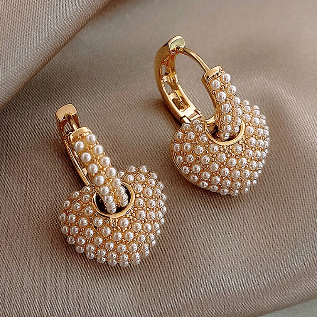 Pearl Earrings Heart Shaped Pendant Fashionable and Cute Girl Earring Minimalist Temperament Fashion Jewelry Girl Christmas Gift image 3