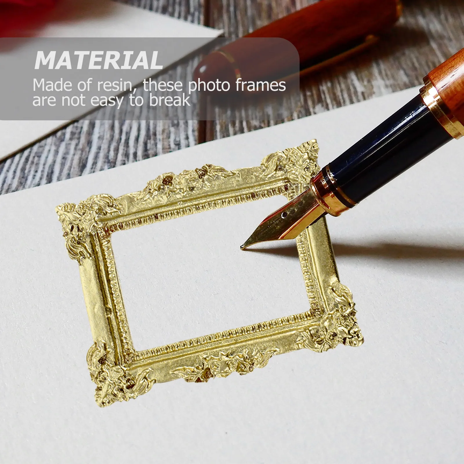 

20pcs Mini Retro Photo Frame Vintage Picture Frames Decorative Resin DIY Crafts Miniature Edges Phone Case Props