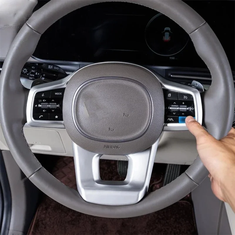 ABS الخشب إطار عجلة القيادة زر ، غطاء الزخرفية ، الداخلية السيارات تقليم ، تصفيف السيارة لكيا سورينتو MQ4 ، كرنفال KA4