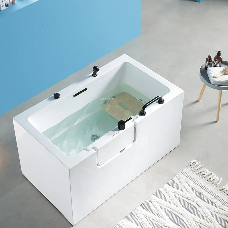 Small apartment door elderly bathtub, surfing jacuzzi, small sitting bath