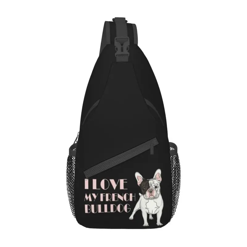 Mode Französisch Bulldogge Schlinge Cross body Rucksack Männer Haustier Hündchen Tier Frenchie Schulter Brusttaschen für Reisen Radfahren