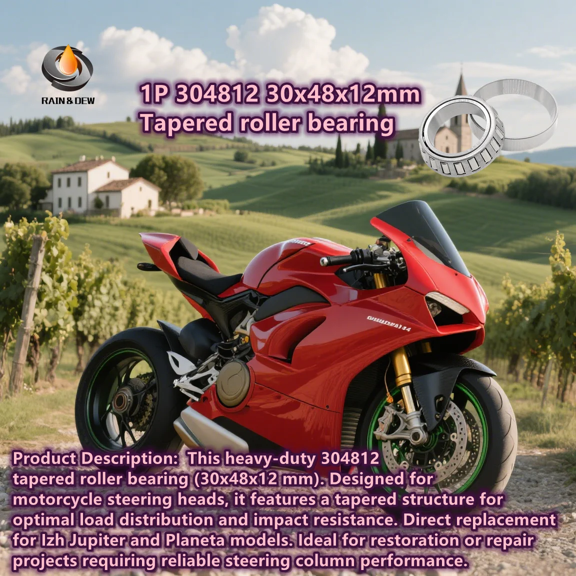 

1PCS 304812 Steering Head Bearing 30*48*12 mm 304812 Tapered Roller Motorcycle Bearings For Column Izh Jupiter Izh Planeta