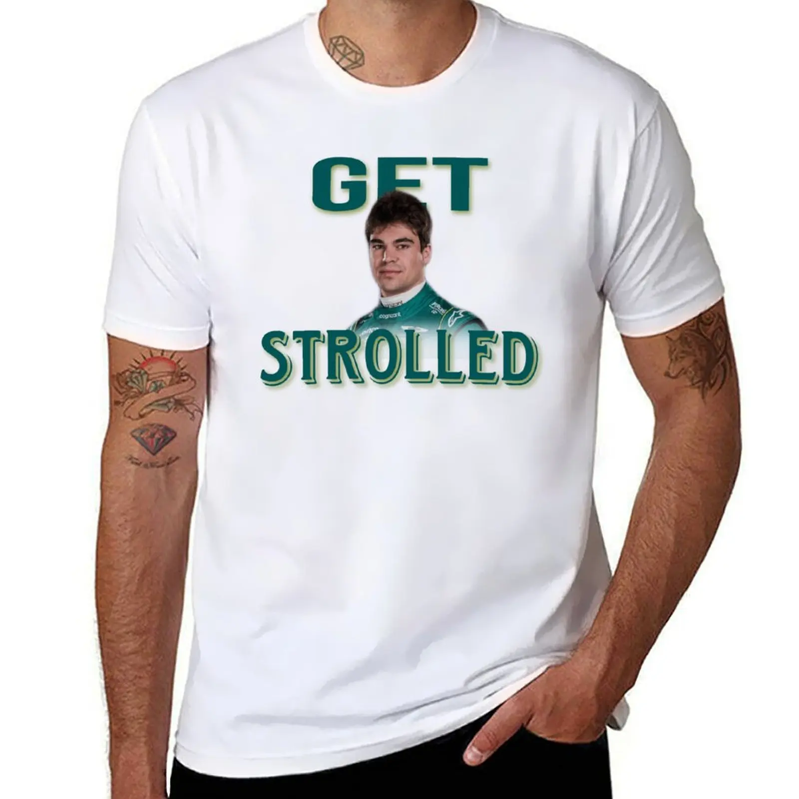 

Lance Stroll - Get Strolled T-Shirt summer top funny shirt cotton man clothes t shirts for men cotton