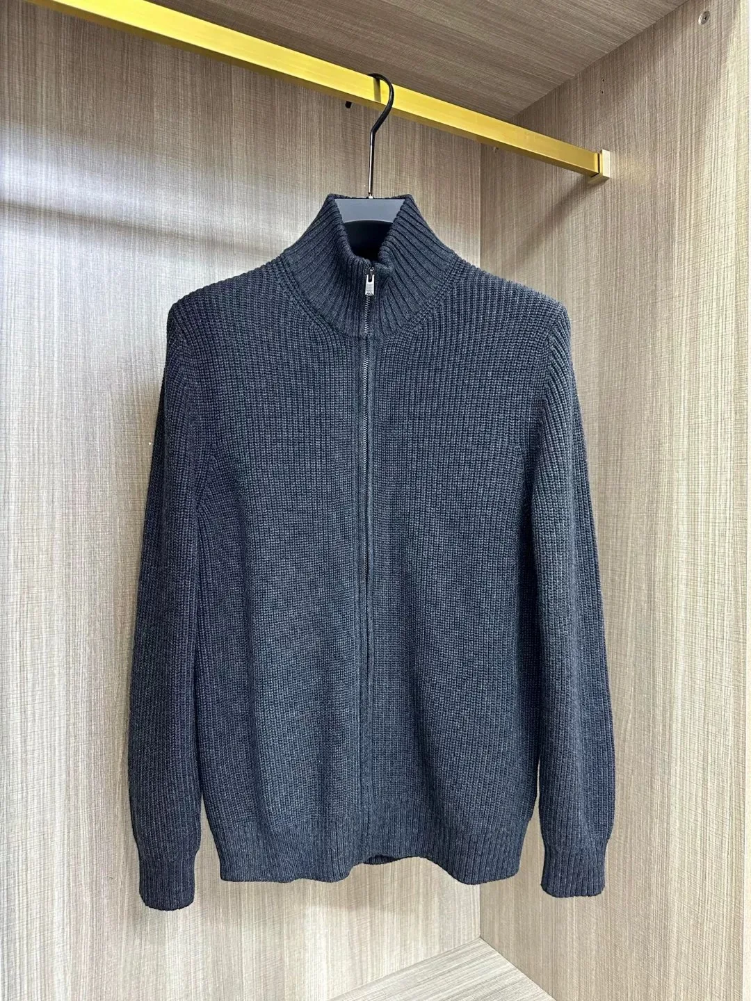 سترة صوفية بسحاب كامل للرجال من Italian Sle، معطف صوفي بلون نقي، تصميم بسيط، ملابس محبوكة للخريف والشتاء للتنقل...