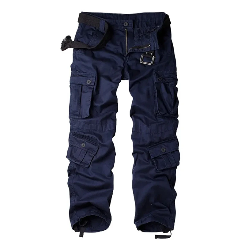Autumn Thick Cargo Pants Men Multi-Pocket Outdoor Work Trousers Midweight Field Training Pants Tactical Hiking Camping Trousers