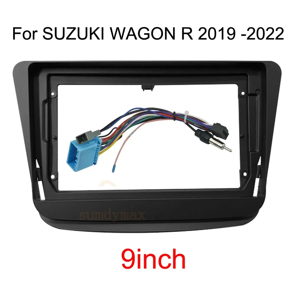 9 inch Car Frame Audio Fitting Adaptor Dash Trim Kits Facia Panel For SUZUKI WAGON R 2019 -2022 1 Din Radio Player