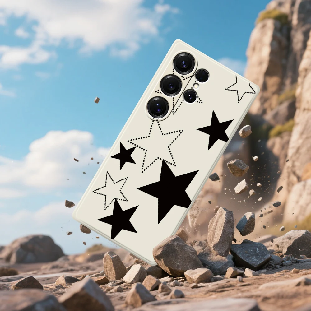 スターパターンのスマホケース Samsung Galaxy S25 S24 S23 S22 S21 S20 Ultra Plus S10 Plus S24FE S23FE S22FE S21FE S20FE ソフトカバー対応
