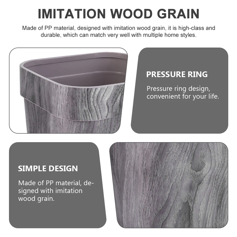 

Wood Trash Can Bathroom Trash Can Bathroom Kitchen Waste Bin Bedroom Rubbish Bin Imitation Wood Grain Dustbin Bucket