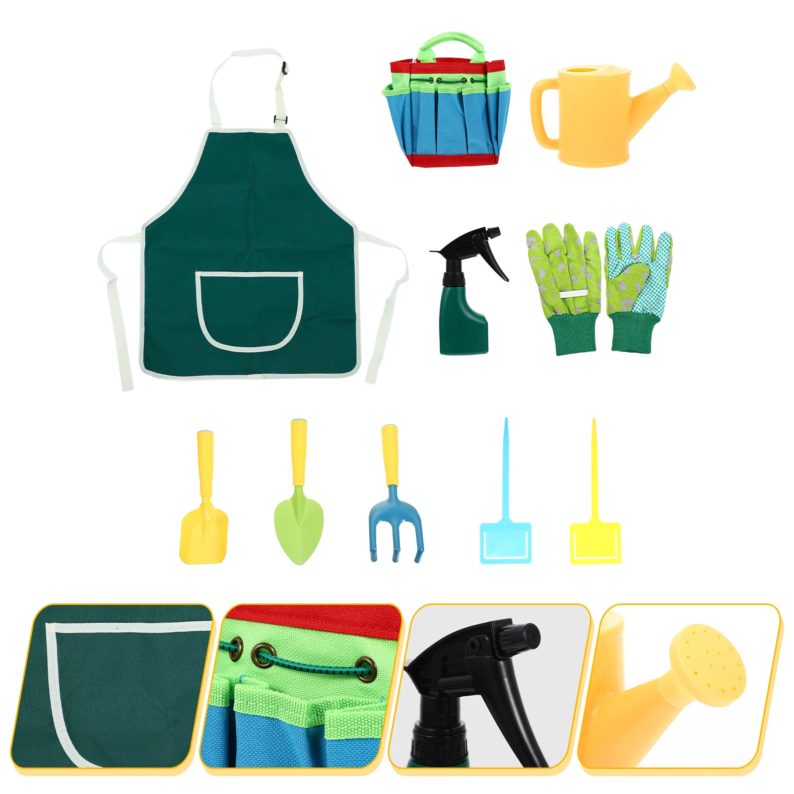 1 conjunto de ferramentas de jardim para crianças, inclui pá, saco de rega, ancinho, adereços de jardinagem, presente, conjunto de ferramentas de jardinagem para crianças