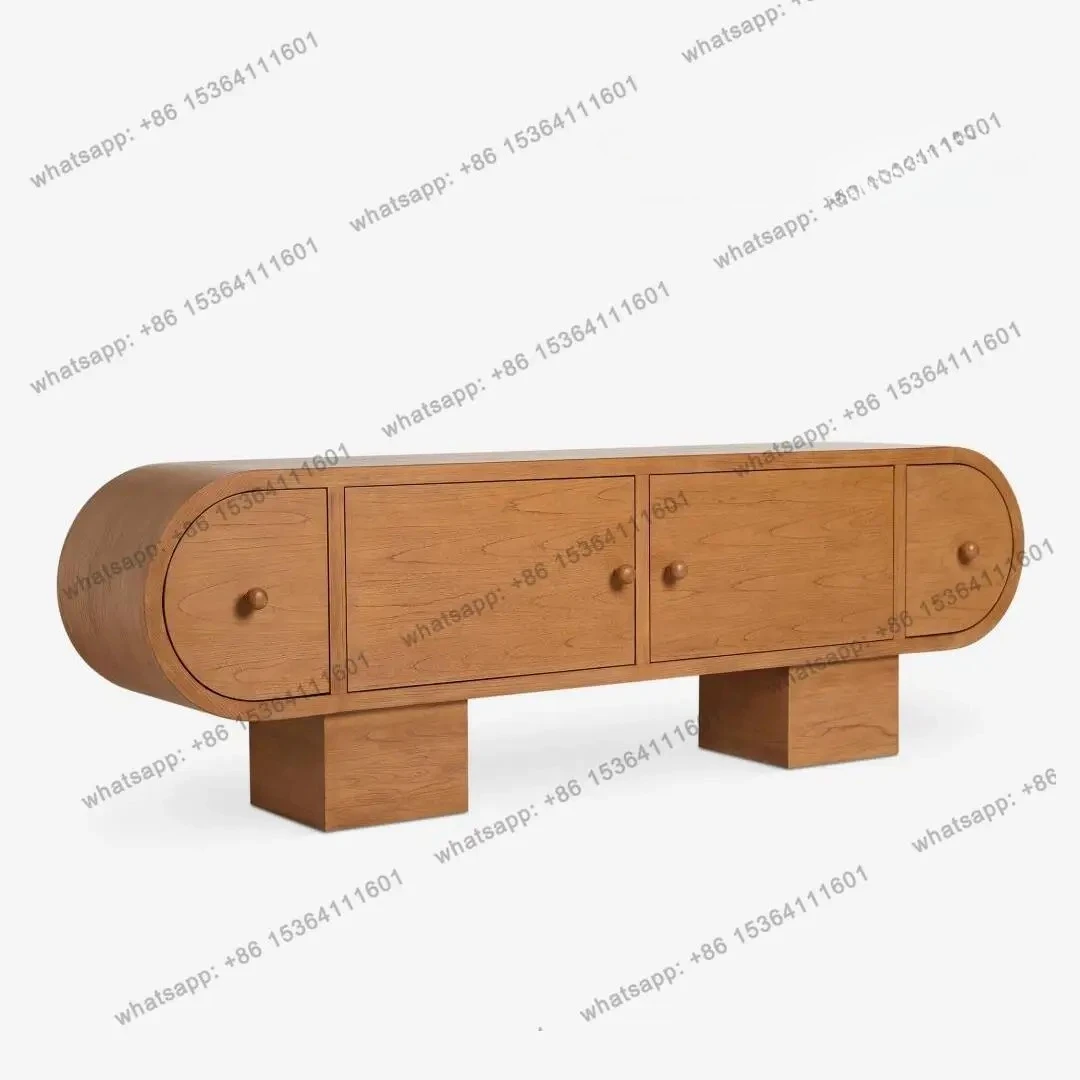 Creative dining side cabinet antique solid wood French living room creative art locker storage log style