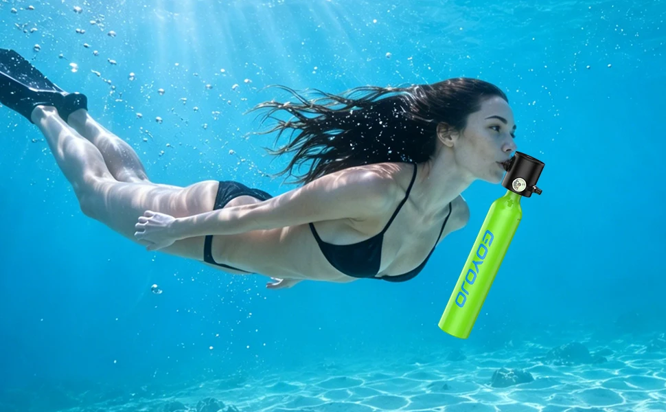 GOYOJO Mini Scuba Diving Tank 5-10 Minutes Dive Bottle 0.5L Oxygen Scuba Dive Cylinder for Scuba Diving Snorkeling