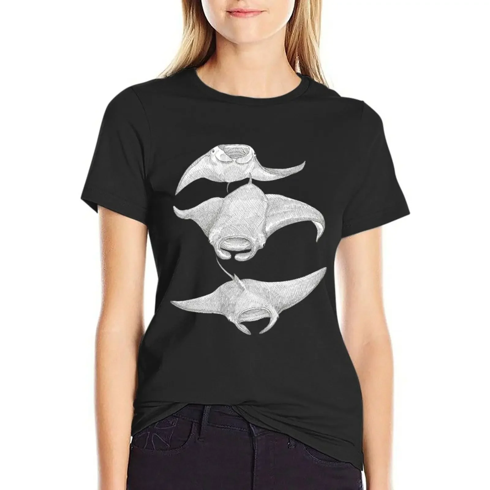 

Three Manta rays T-Shirt sweat Aesthetic clothing quick drying blanks tshirts woman