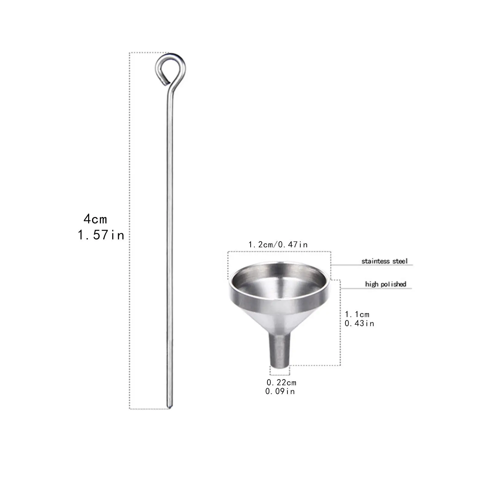 5 peças pequeno funil com pinos utensílios de cozinha conjunto funnesl de aço inoxidável para encher garrafas de laboratório produtos de limpeza