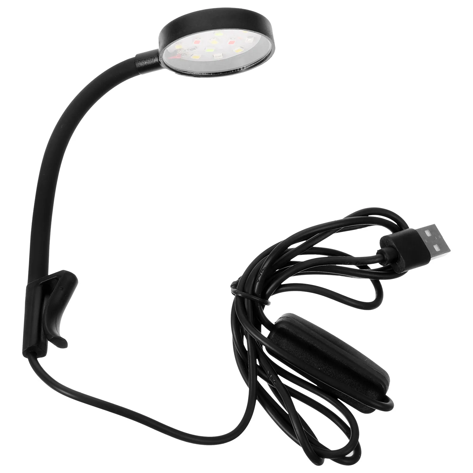

Fish Tank Lights LED Aquarium Lamp USB Mini Lighting Black Reusable Wear Resistant Compact Daily Small Fish Tank Light Plastic